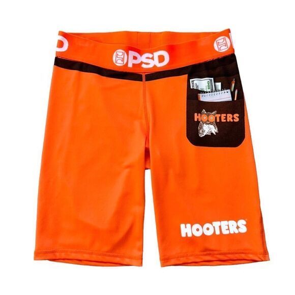 🆕Hooters Logo Orange Waitress Uniform Biker Shorts - Picture 1 of 7